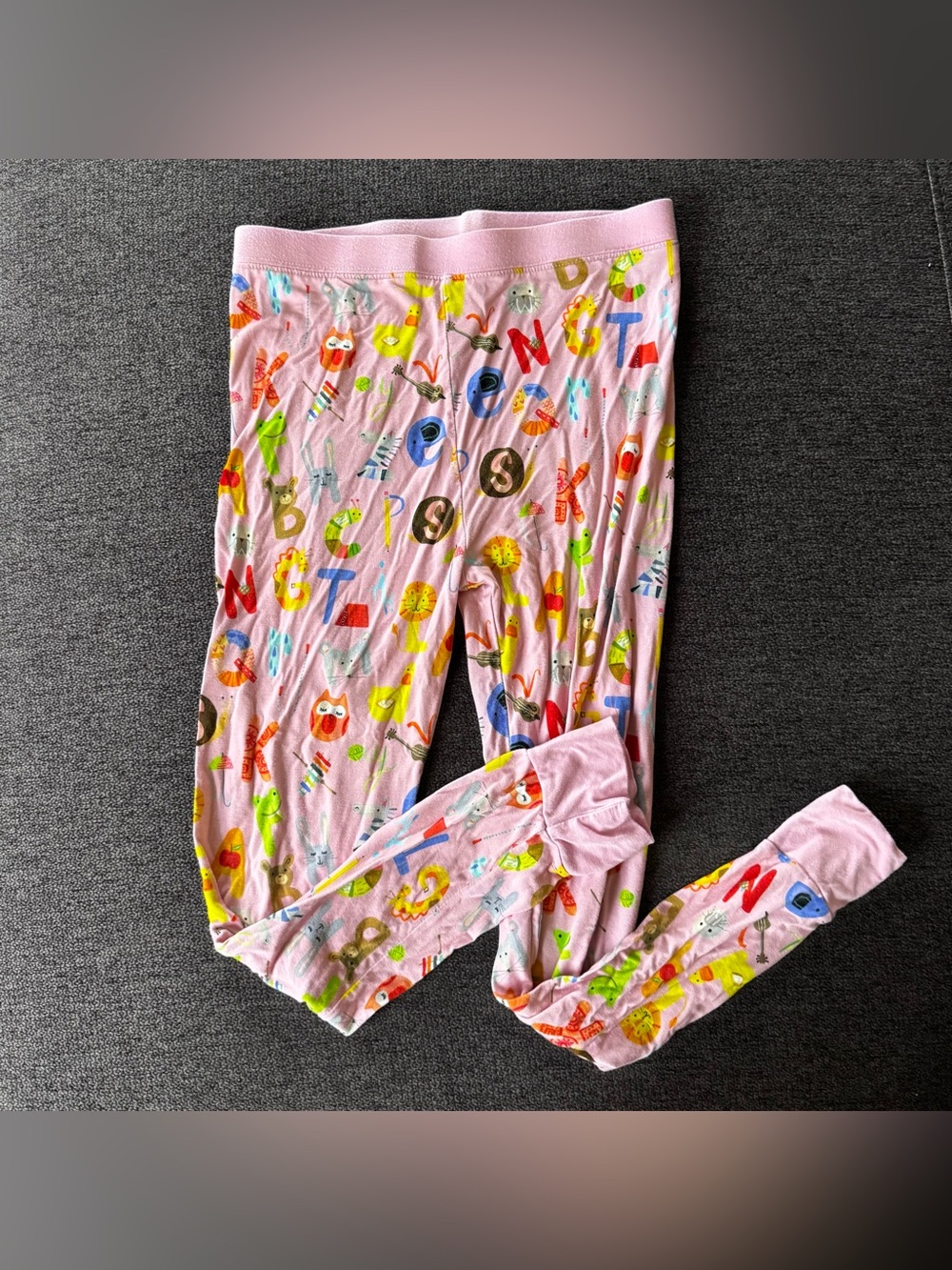 Little Sleepies Bamboo Pink Alphabet Animal Friend Pajama Long Sleeve 9/10 - Picture 3 of 4